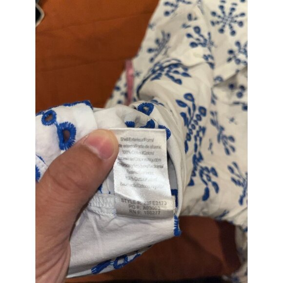 Hale Bob Blue & White Maevy Eyelete Button downs Top  Blouse Women's Blouse Size - Picture 8 of 8